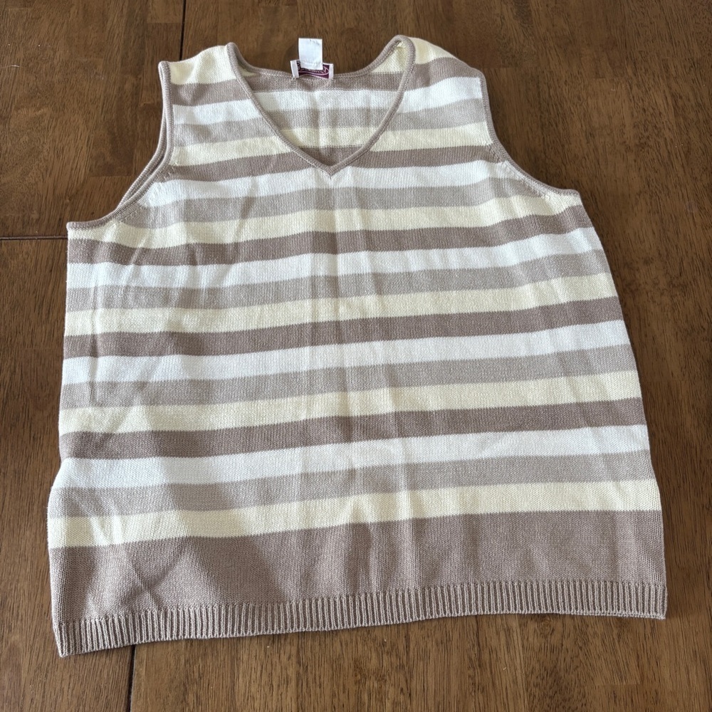 Northern Reflections Striped Sleeveless Sweater Vest Size XL